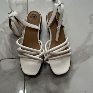 White Strappy Square-Toe Women's Sandals